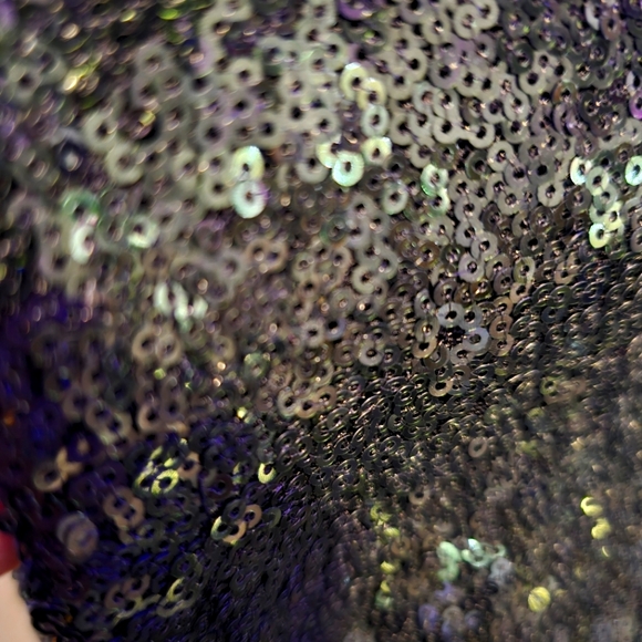 Green Sequin Glam Long Sleve Formal Short Dress with Gold Zipper Detail size M - Picture 11 of 16